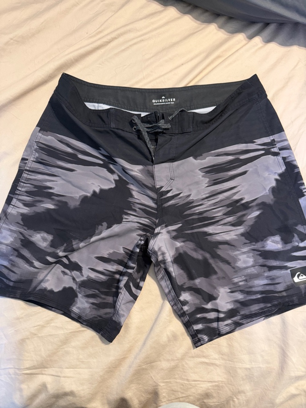 Quiksilver Black & Gray Wave Camo Boardshorts